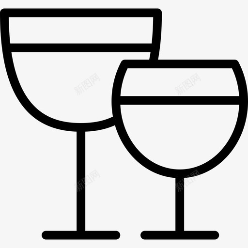 两个酒杯食物酒店的标志图标svg_新图网 https://ixintu.com 两个酒杯 酒店的标志 食物