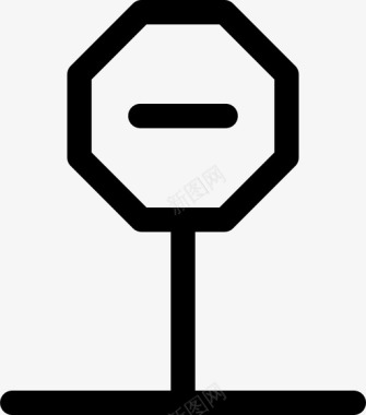 标志注意道路图标图标