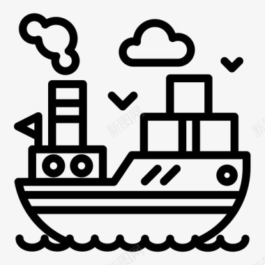 货船航运物流图标图标