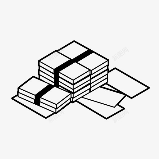 钱堆现金金融图标svg_新图网 https://ixintu.com 富人 现金 票据 金融 钱堆