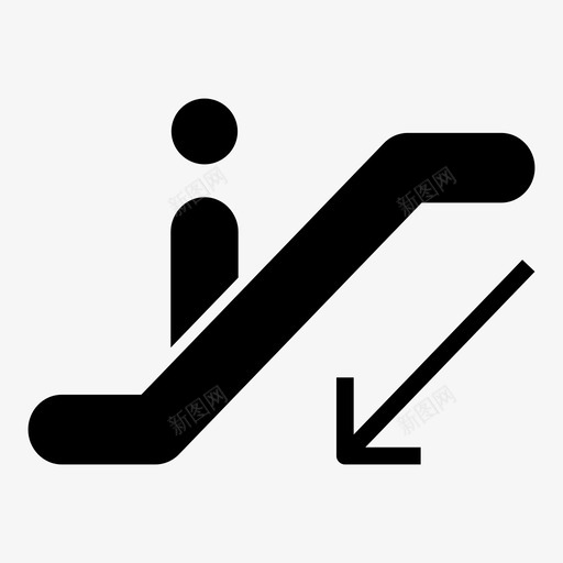 自动扶梯下降机场图标svg_新图网 https://ixintu.com 机场 自动扶梯下降