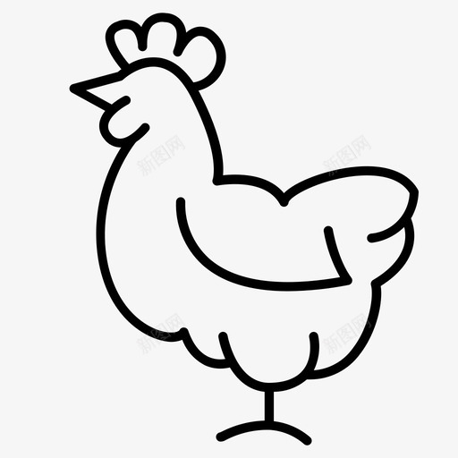 鸡动物公鸡图标svg_新图网 https://ixintu.com 公鸡 公鸡3个集合 农场 动物 鸡
