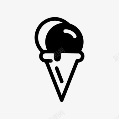 冰淇淋筒美味甜点图标图标