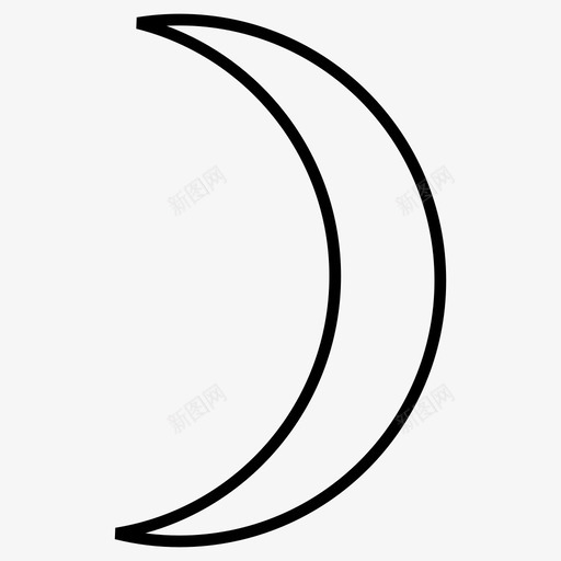 月亮新月月食图标svg_新图网 https://ixintu.com 光 夜 新月 月亮 月食