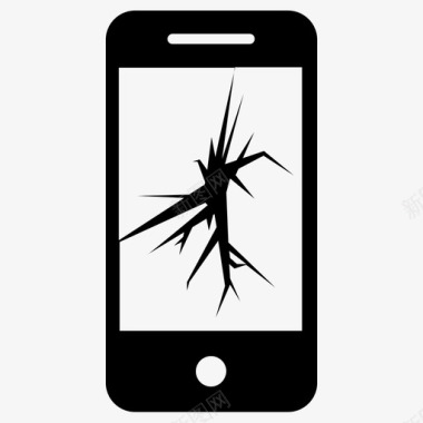 坏电话手机屏幕破裂图标图标