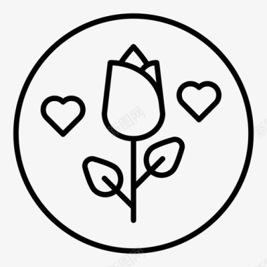花开花玫瑰图标图标