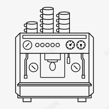 咖啡机咖啡师咖啡图标图标