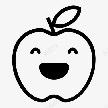 笑苹果水果快乐图标图标