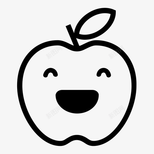 笑苹果水果快乐图标svg_新图网 https://ixintu.com 健康 快乐 水果 笑苹果 红色
