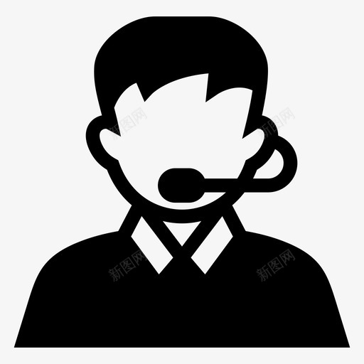 支持头像男孩男性图标svg_新图网 https://ixintu.com 头像字形图标 支持头像 用户 男孩 男性