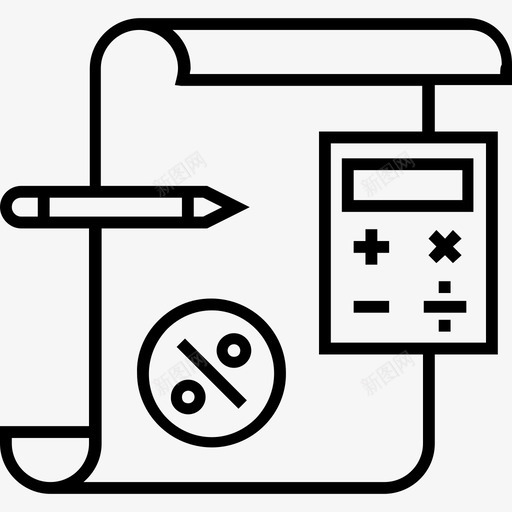 会计货币纸张图标svg_新图网 https://ixintu.com 600个财务平面线图标 会计 百分比 纸张 表格 货币