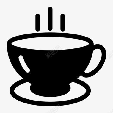 茶杯咖啡热的图标图标