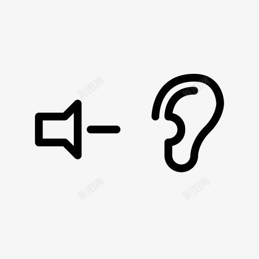减小音量听不见耳聋图标svg_新图网 https://ixintu.com 减小音量 听不见 声音 耳聋