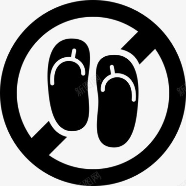 禁止穿凉鞋鞋类禁止图标图标