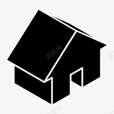 住宅三维建筑图标图标