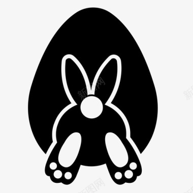 复活节彩蛋兔子兔子耳朵图标图标
