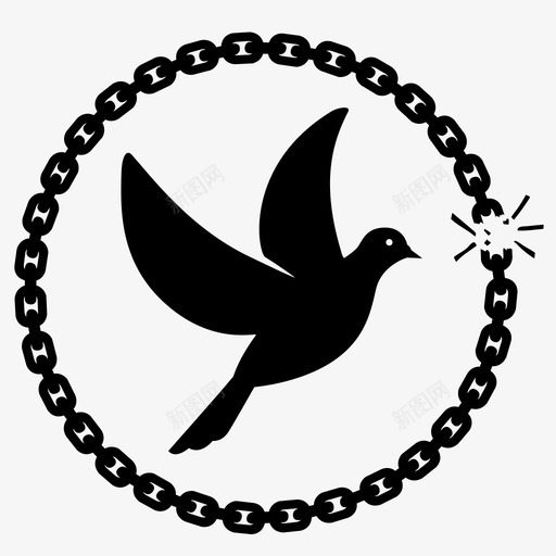 在那里锁链自由图标svg_新图网 https://ixintu.com 和平 在那里 自由 锁链