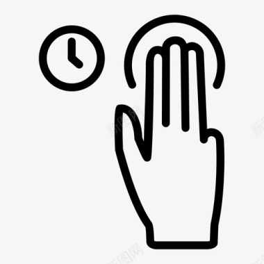 三个手指握住手势手图标图标