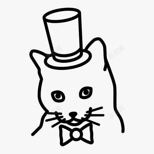 猫动物花式图标svg_新图网 https://ixintu.com 动物 宠物 拉卡猫 猫 花式 顶帽