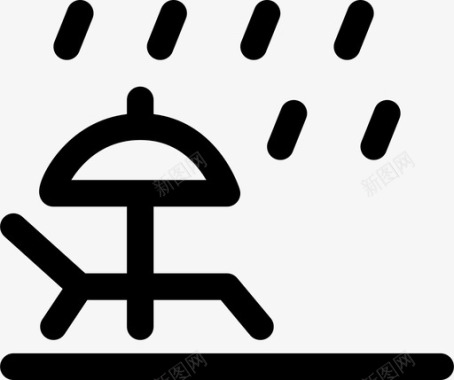 日光浴休息室雨水图标图标