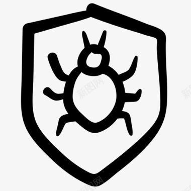 安全漏洞防病毒涂鸦图标图标