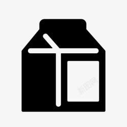 包装食品饮料牛奶牛奶盒牛奶包装图标高清图片