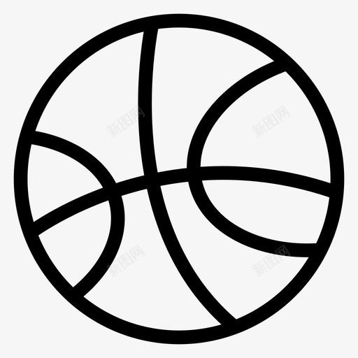 球篮篮球图标svg_新图网 https://ixintu.com 游戏 球 篮 篮球 足球 运动健身线图标