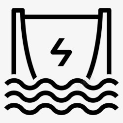 水坝水电站图标水坝电力水电图标高清图片