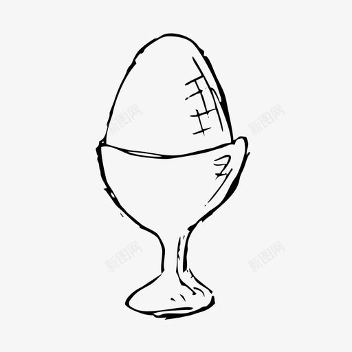 鸡蛋食品手绘图标svg_新图网 https://ixintu.com 手绘 煮鸡蛋 素描 食品 鸡蛋