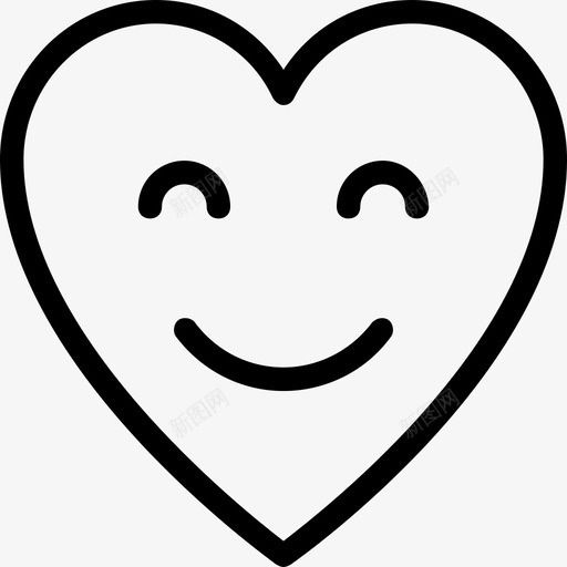 心形笑脸眼睛开心脸图标svg_新图网 https://ixintu.com 开心脸 心形 心形笑脸 爱情和婚礼线图标 眼睛