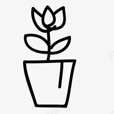 郁金香花自然图标图标