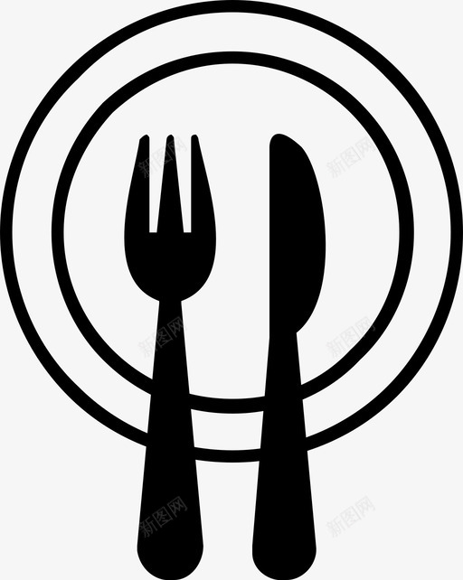 盘子吃的食物图标svg_新图网 https://ixintu.com 刀 叉子 吃的 盘子 食物 饭