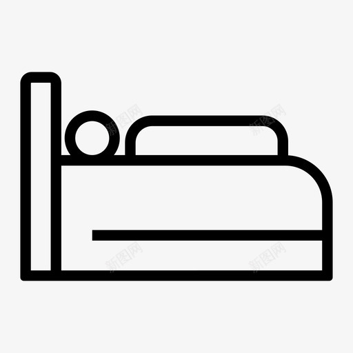 床家具家庭床图标svg_新图网 https://ixintu.com 家具 家庭床 床 旅行和设施 睡眠 酒店床