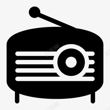 老式收音机天线电台图标图标