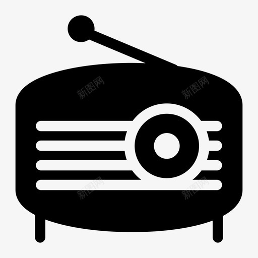 老式收音机天线电台图标svg_新图网 https://ixintu.com 传输 天线 电台 立体声 老式收音机