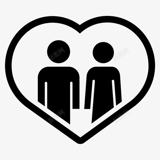 相爱的一对爱情婚姻图标svg_新图网 https://ixintu.com 伴侣 关系 婚姻 爱情 相爱的一对