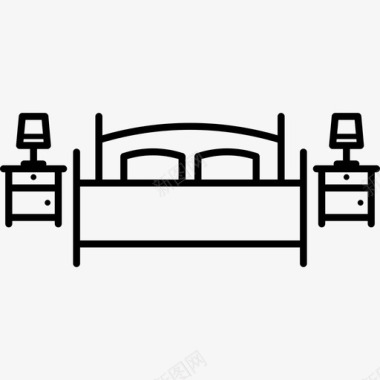 双人卧室家具床头柜图标图标