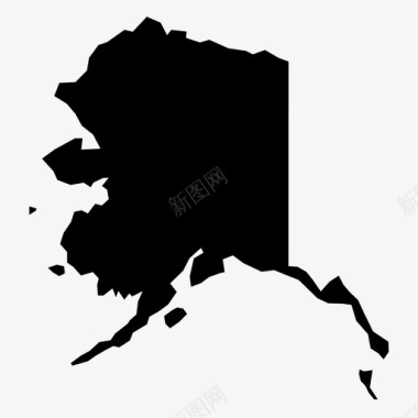 阿拉斯加国家地图图标图标