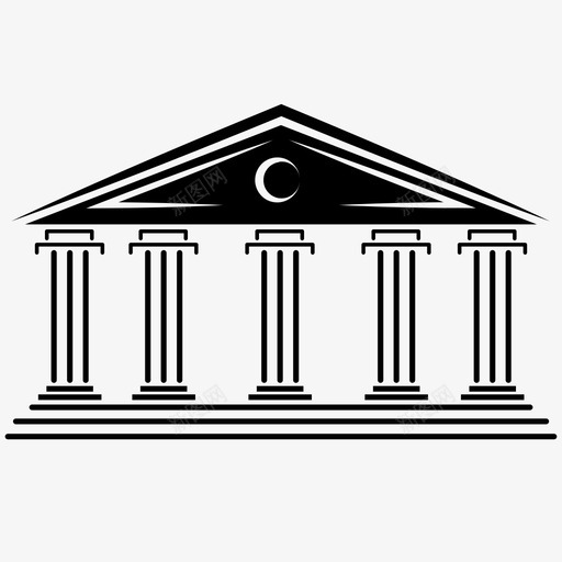 建筑物法院法律图标svg_新图网 https://ixintu.com 建筑物 支柱 法律 法院