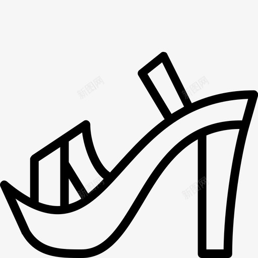 镂空高跟鞋镂空鞋类图标svg_新图网 https://ixintu.com 女装轮廓系列 镂空 镂空高跟鞋 鞋类 高