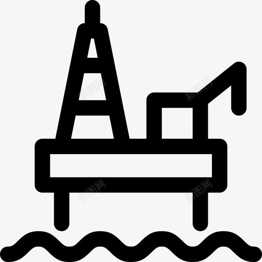 石油钻机原油平台图标svg_新图网 https://ixintu.com 原油 平台 海洋 石油钻机 能源供应