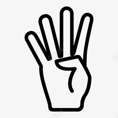 四个手指四个手势图标图标