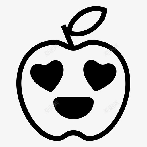 爱情中的苹果水果健康图标svg_新图网 https://ixintu.com 健康 情人节 水果 爱情中的苹果 红心