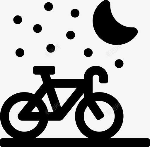自行车开车月亮图标svg_新图网 https://ixintu.com 夜晚 天气景观充满 开车 旅行 星星 月亮 自行车