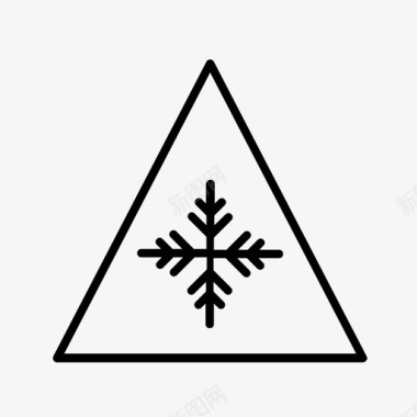 冰警告标志高山雪花图标图标