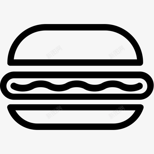 汉堡快餐汉堡包图标svg_新图网 https://ixintu.com 垃圾食品 快餐 汉堡 汉堡包 食品线图标