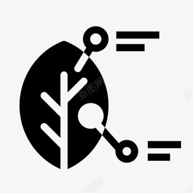 生态系统细节树叶图标图标
