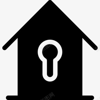 房子钥匙孔上锁的房子图标图标