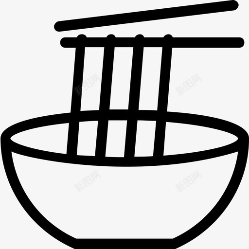 面条碗筷子图标svg_新图网 https://ixintu.com 吃 碗 筷子 粉丝 面条 食物线图标