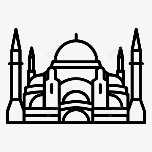 圣索菲亚教堂建筑阿亚索菲亚图标svg_新图网 https://ixintu.com 伊斯坦布尔 博物馆 圣索菲亚教堂 建筑 教堂 清真寺 阿亚索菲亚